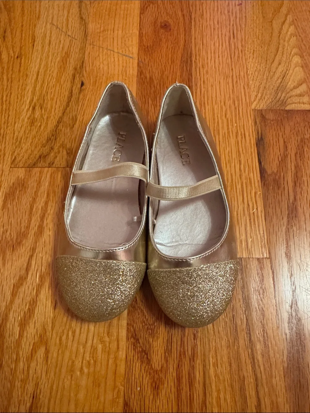 The Children's Place Gold Glitter Mary Jane Flats